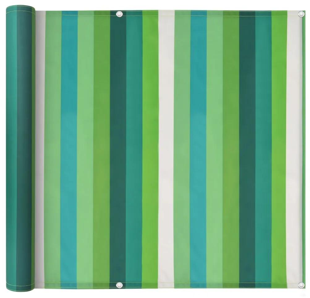 vidaXL Balkónová markíza z oxfordskej látky, 75x400 cm, pásikavá zelená