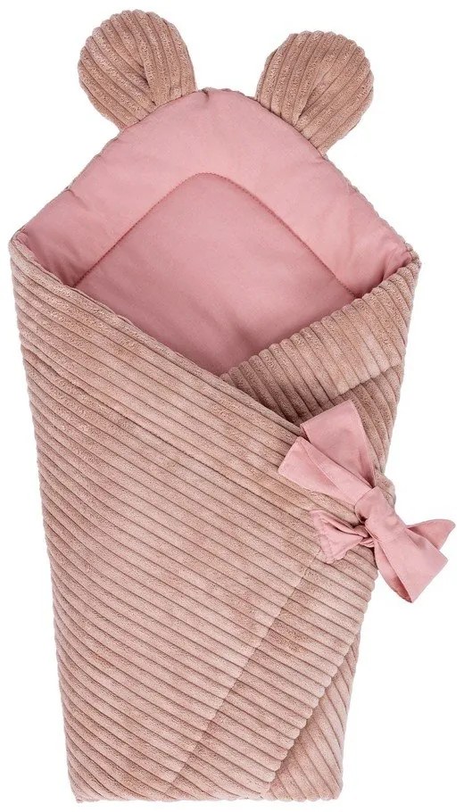 Ružová menčestrová detská zavinovačka 35x65 cm – Meowbaby
