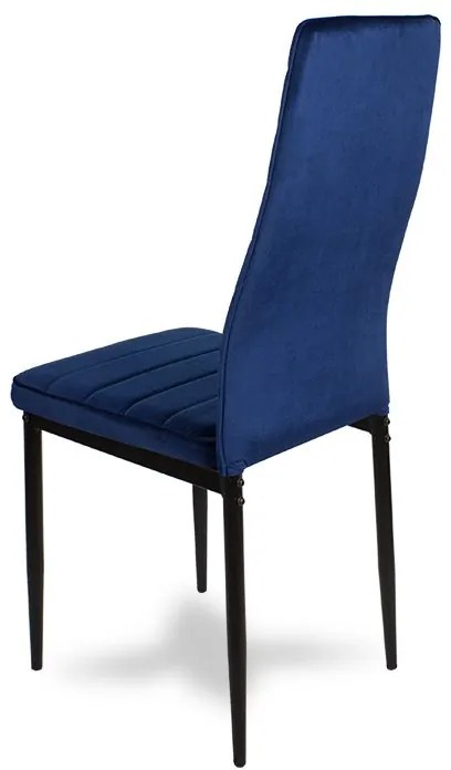 Dekorstudio Zamatová jedálenská stolička Collet tmavo modrá