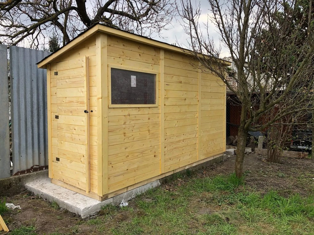 Drevený domček FLOX - Premium, farba natur, (1,49 × 3,95 m), R_FLOX2 - domceknazahradu.sk