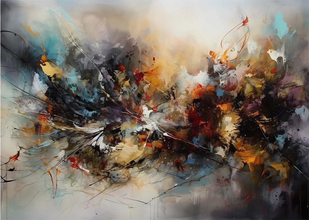 Sklenený obraz - Abstraktná grafika (70x50 cm)