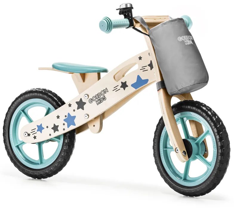 Detské odrážadlo modrej farby s úložným vreckom