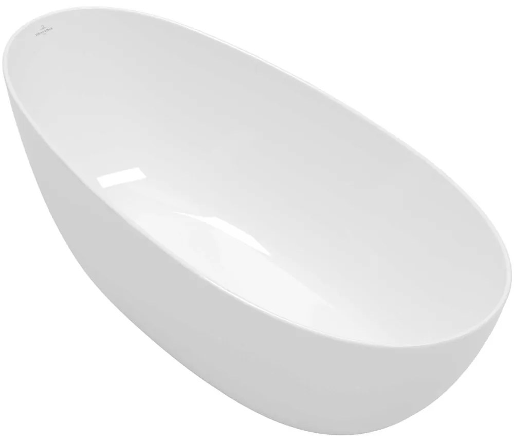 VILLEROY &amp; BOCH Antao voľne stojaca vaňa z materiálu Quaryl (bez spoja medzi panelom a vaňou), odtok v strede, 1700 x 750 x 504 mm, biela alpská, UBQ170TAO7V-01