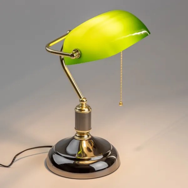 Brilagi - Stolná lampa BANK OFFICE 1xE27/60W/230V čierna/zlatá/zelená