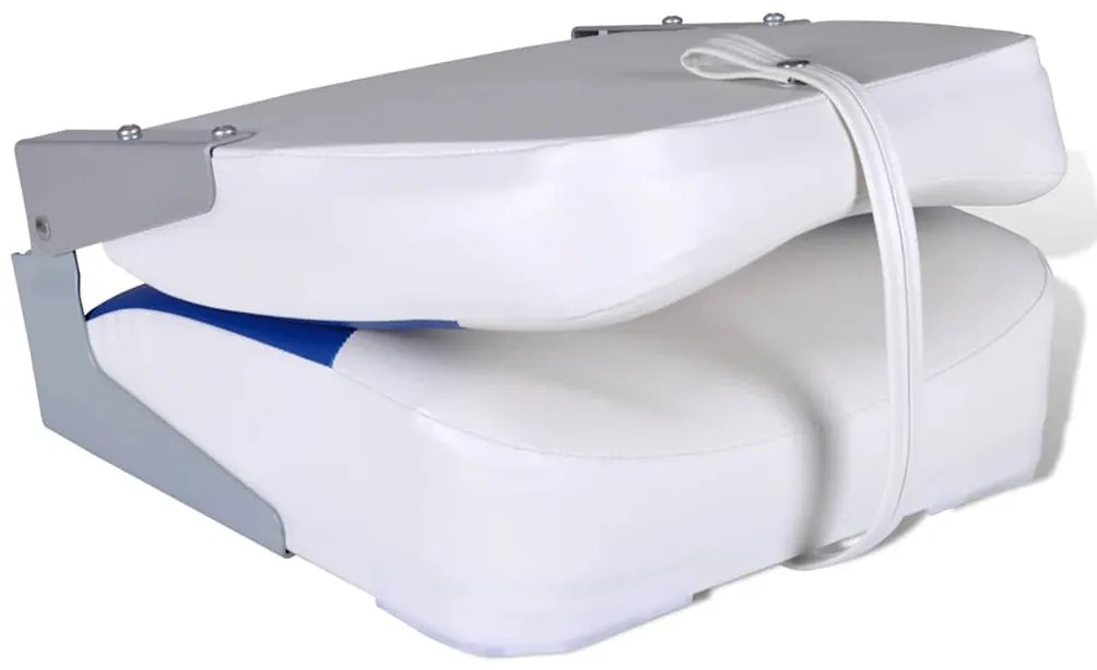 Sedadlo do člna sklápacie operadlo modrobiely vankúš 41x36x48cm