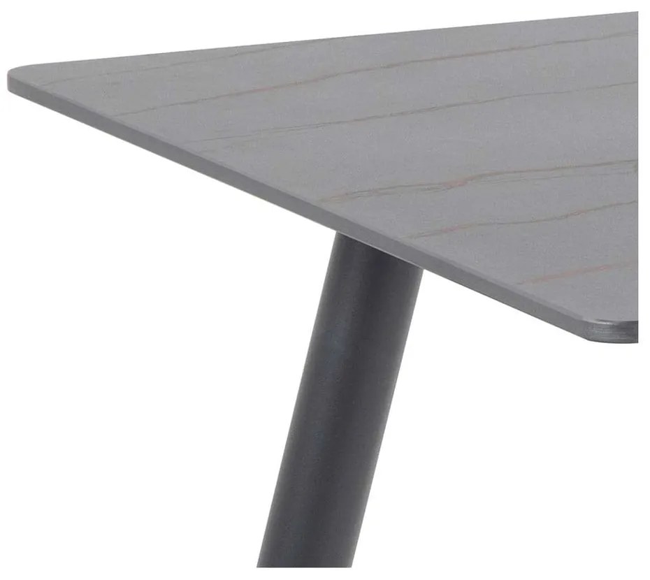 Čierny stôl s keramickou doskou Actona Wicklow, 80 x 140 cm