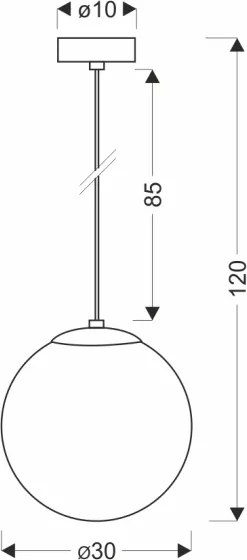 BRILAGI - Závesné svietidlo na lanku POLOS 1xE27/40W/230V pr. 30 cm čierna