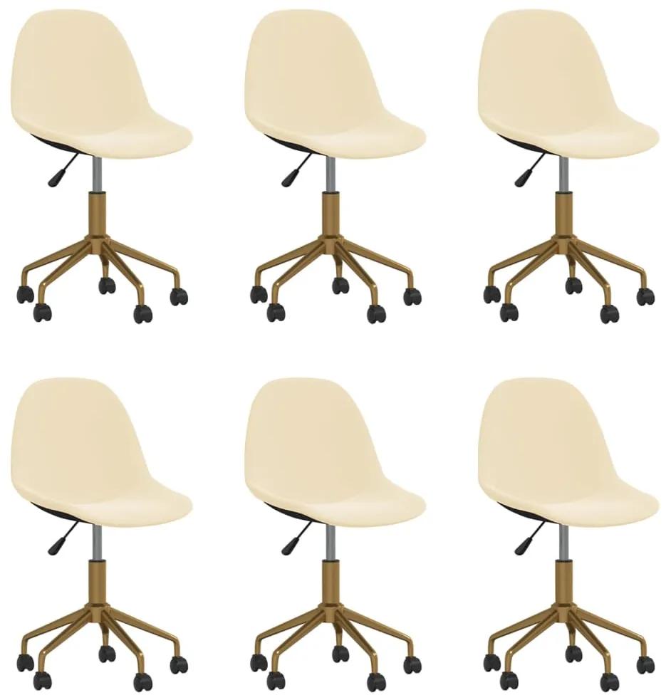 vidaXL 3086104  Swivel Dining Chairs 6 pcs Cream Velvet(3x333494)