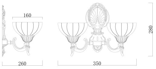 Brilagi - Nástenná lampa CLASSIC 2xE27/60W/230V mosadz