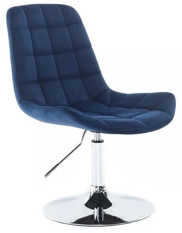 LuxuryForm DESIGN Stolička PARIS VELUR na striebornom tanieri - modrá