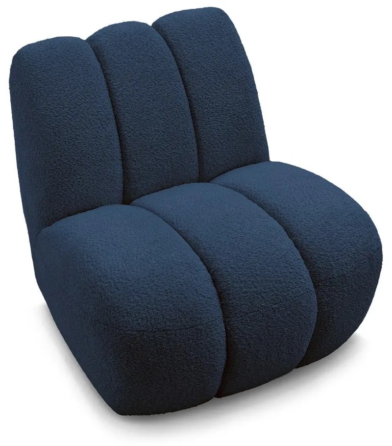 Tmavomodré kreslo z textílie buklé Janissaire – Bobochic Paris