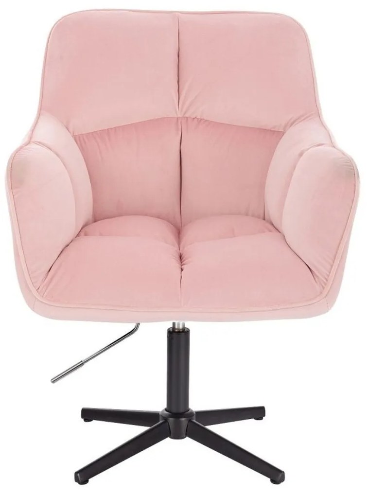 LuxuryForm DESIGN Kreslo AMALFI VELUR na čiernom kríži - ružové