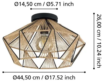 Eglo 43775 - Stropné svietidlo ADWICKLE 1xE27/40W/230V