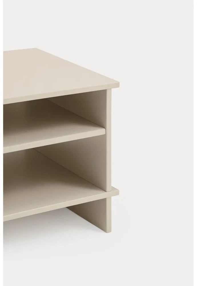 Krémovobiely nočný stolík s poličkami Inari – Teulat
