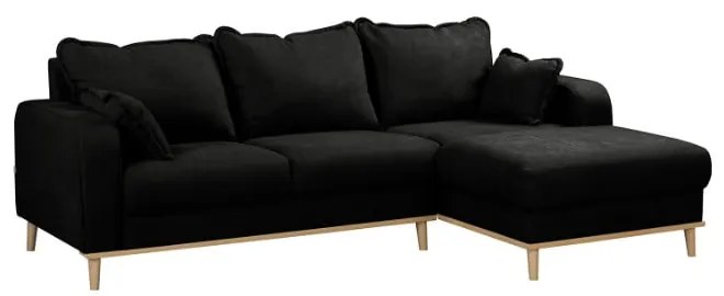 Čierna rohová pohovka (pravý roh) Beata - Ropez