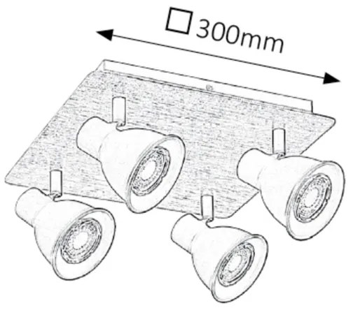 Rabalux 5905 - Bodové svietidlo MAC 4xGU10/35W/230V