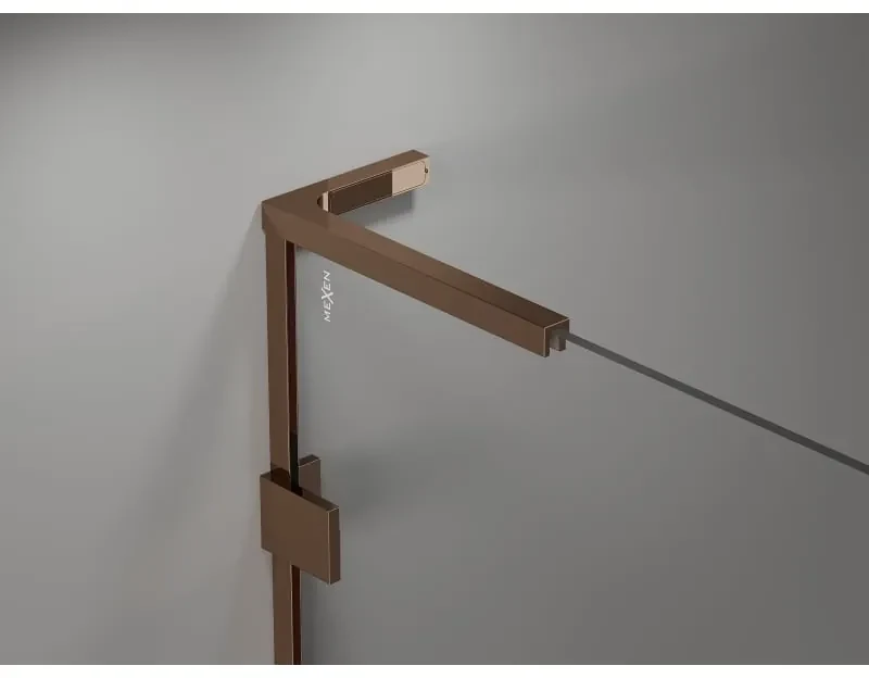 Mexen Lunar, L Duo výklopný sprchový kút 120 x 80 cm, 8mm číre sklo, profil ružové zlato, 834L-120L-080P-60-00