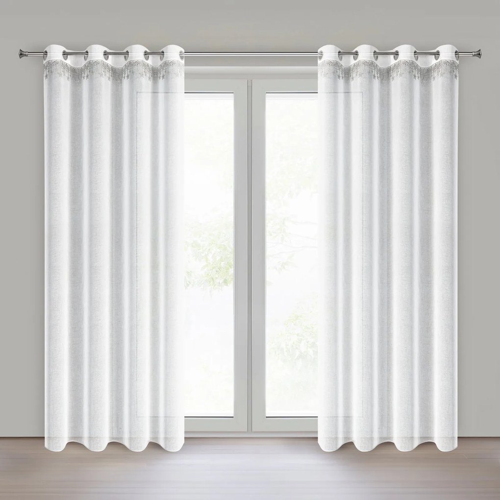 VIANOČNÁ ZÁCLONA NA KRÚŽKOCH XMAS 140X250 CM HVIEZDY