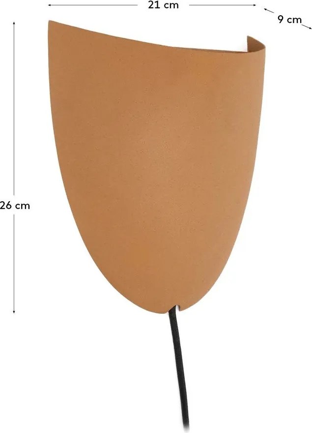 Nástenné svietidlo do zásuvky v terakotovej farbe Nibla – Kave Home
