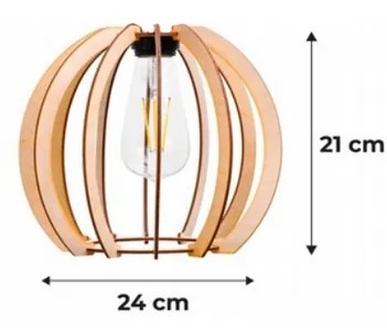 BERGE LED závesné stropné svietidlo, drevené, biele, 3xE27, vzácna guľa
