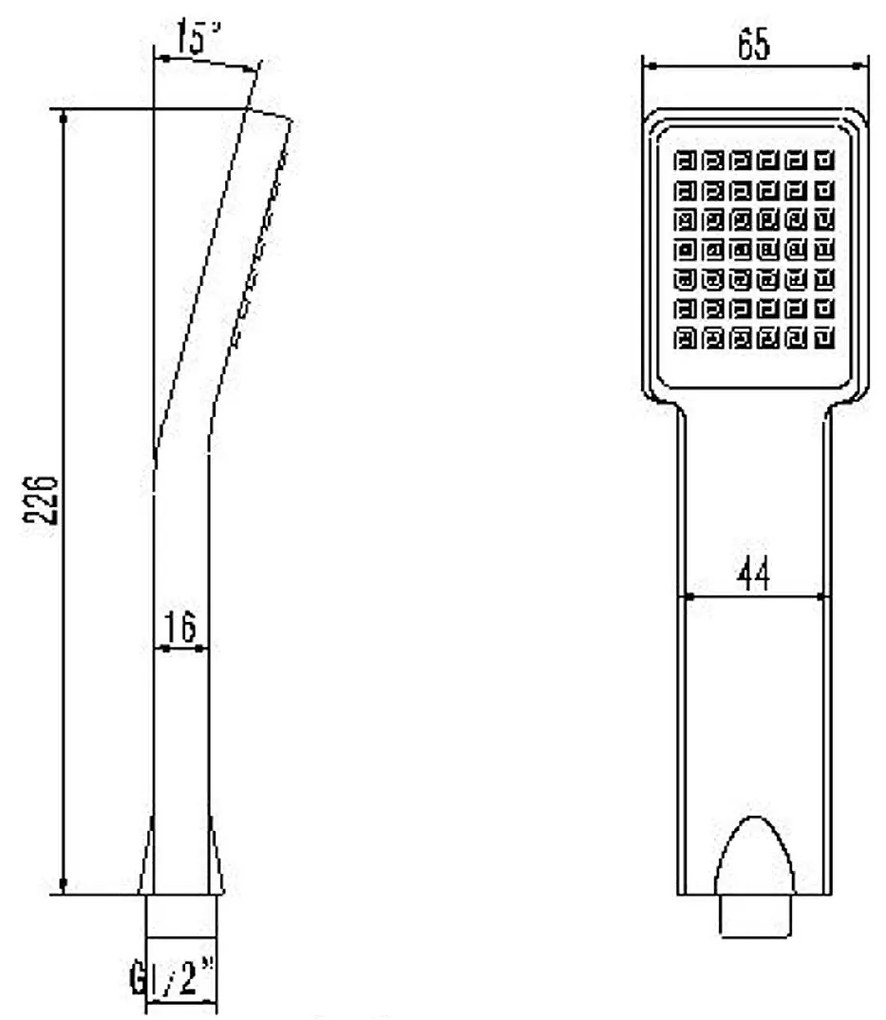 Sapho Sapho, GINKO ručná sprcha, 226mm, hranatá, ABS/chróm, 1101-16