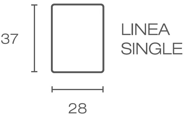 LINEA SINGLE - Drevená lamela na stenu, biela, 2750 x 28 x 37 mm