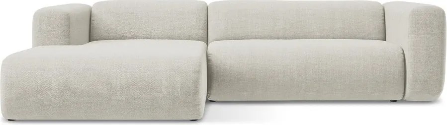 Béžová rohová pohovka (ľavý roh/s leňoškou) Ekahi – Makamii