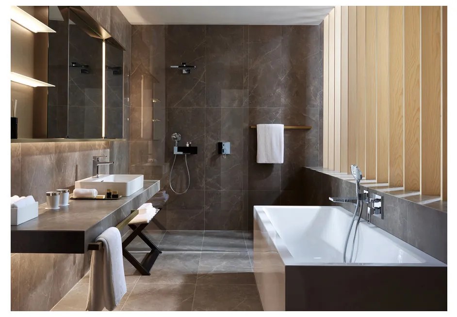 Hansgrohe Raindance E, hlavová sprcha 300 1jet EcoSmart so sprchovým ramenom, chrómová, HAN-26239000
