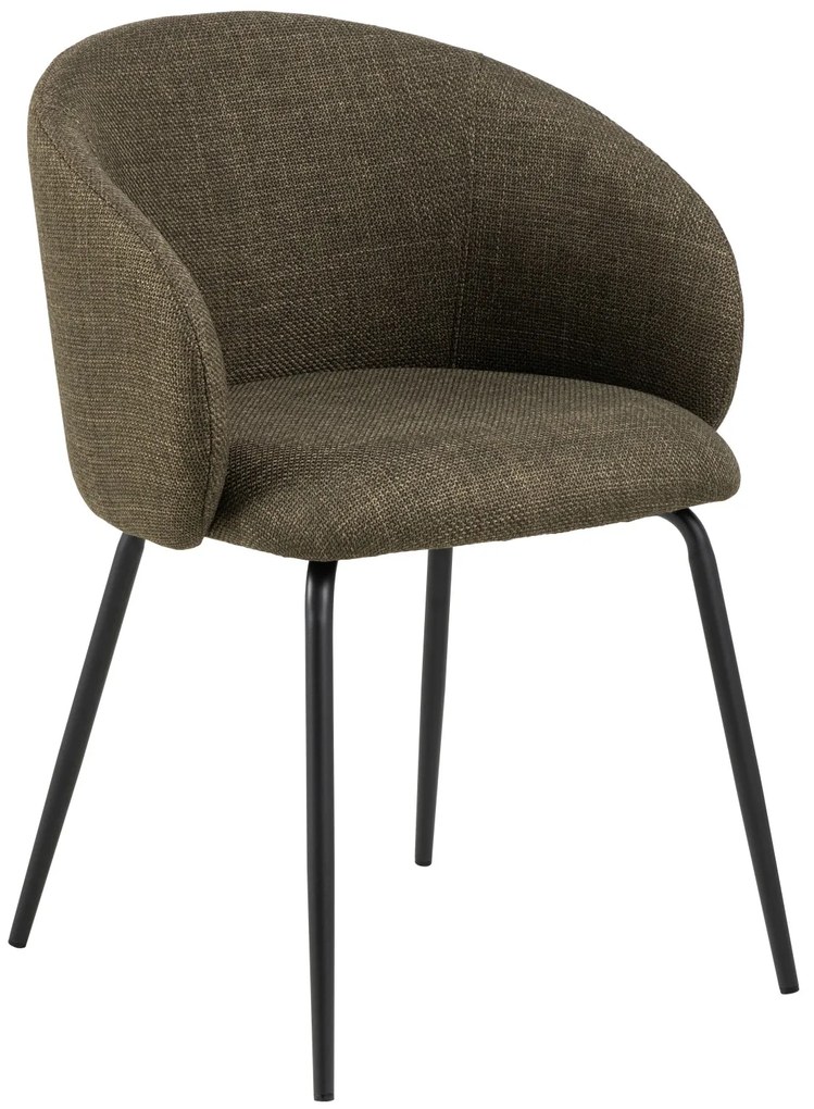 CLARA Olivovo Zelená (látka Basel 77)/čierne nohy – MODERNÁ ČALÚNENÁ KRESLOVÁ STOLIČKA DO OBÝVAČKY/JEDÁLNE/KANCELÁRIE LOFT