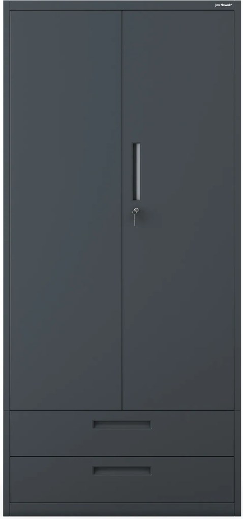 Modulárna kovová multifunkčná skriňa s dvoma zásuvkami antracitová MEGAN 1950 x 900 x 400 mm