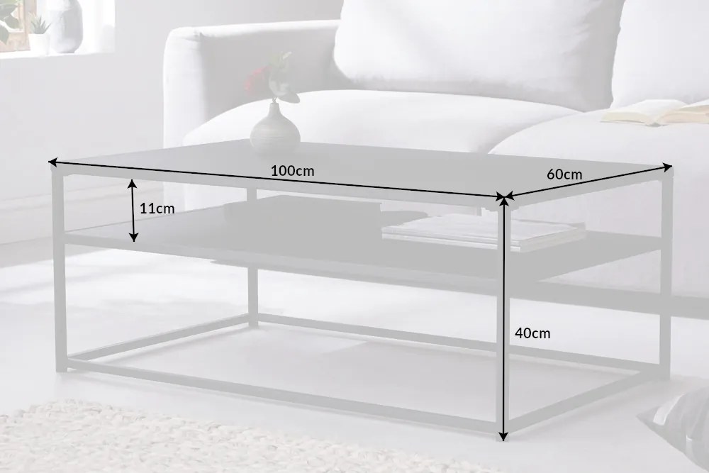 Dizajnový konferenčný stolík Damaris 100 cm čierny