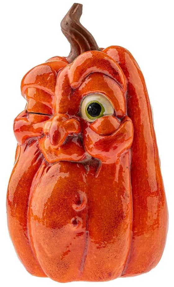 Jesenná dekorácia Tekvica s tvárou, 13 x 15 cm,keramická