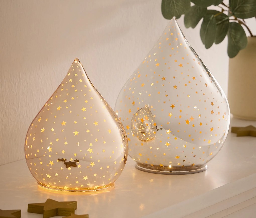 LED svietiace objekty, 2 ks, sklo