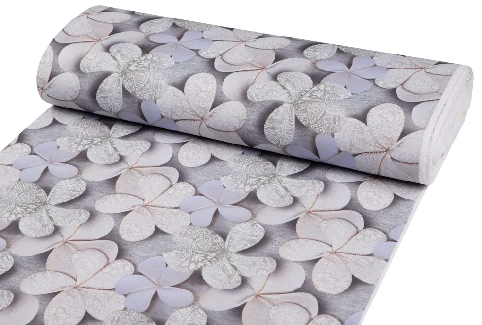 Biante Dekoračný štvorcový obrus PML-032 Designové kvety na sivom 120x120 cm