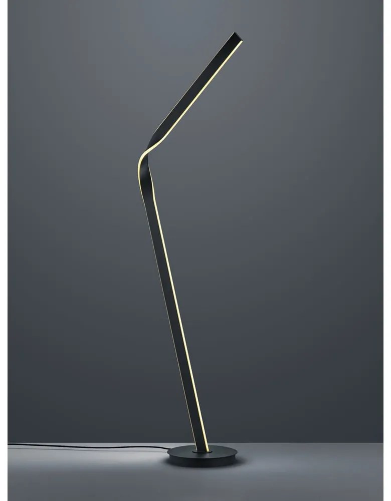 Čierna LED stojacia lampa s kovovým tienidlom (výška 181 cm) Cicenza – CINQUE