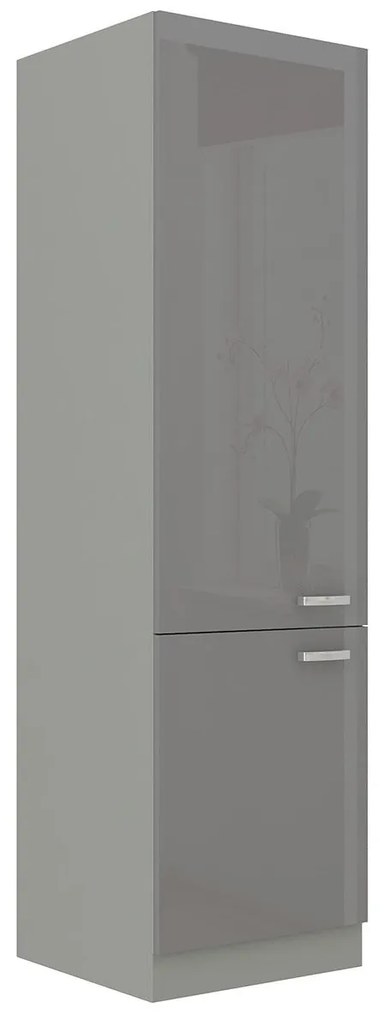 Skrinka vysoká Milo  60 DK-210 2F (sivá + sivý lesk). Vlastná spoľahlivá doprava až k Vám domov. 1122684