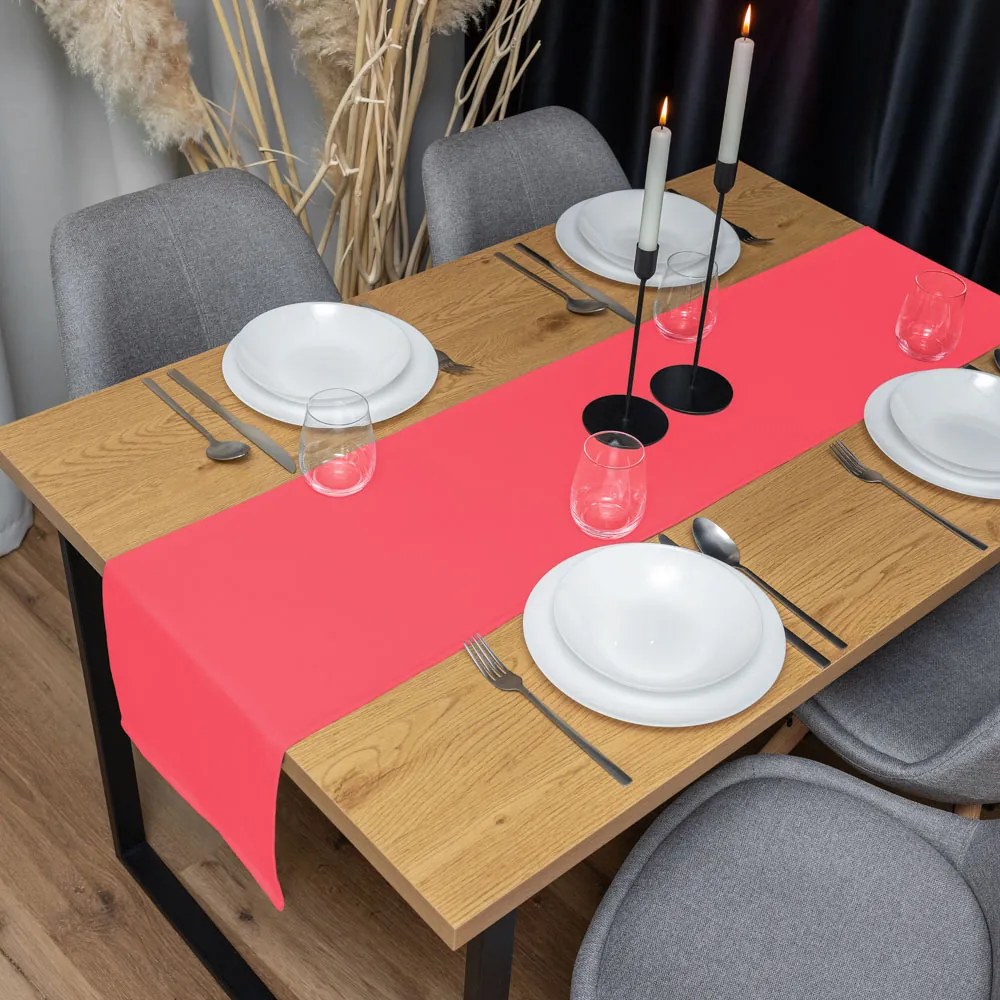 Biante Dekoračný behúň na stôl Rongo RG-046 Neónovo ružový 20x140 cm
