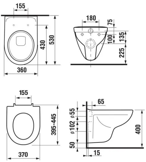 JIKA H8663800000001 - Závesné WC LYRA + WC sedátko SoftClose LYRA