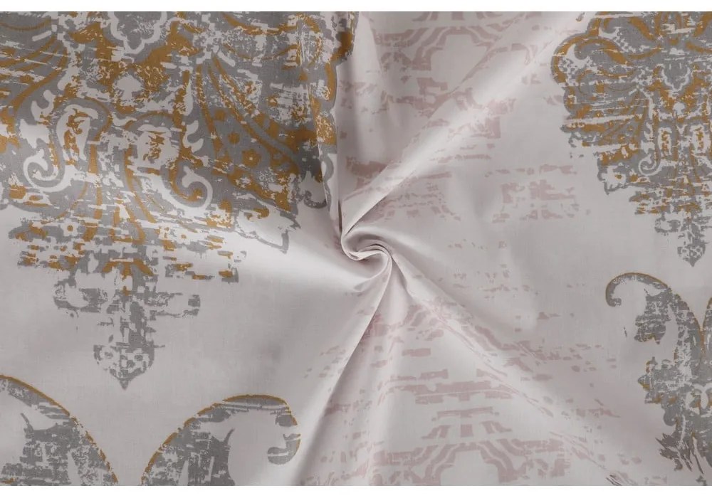 Hnedé/béžové bavlnené obliečky na jednolôžko 140x200 cm Daisy – Mijolnir