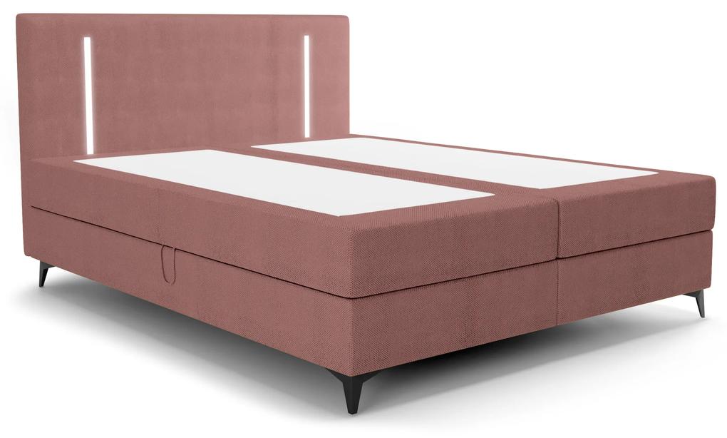 Jednolôžková posteľ 120 cm Ortega Comfort (terakota) (s roštom a matracom, s úl. priestorom) (s LED osvetlením). Vlastná spoľahlivá doprava až k Vám domov. 1082707