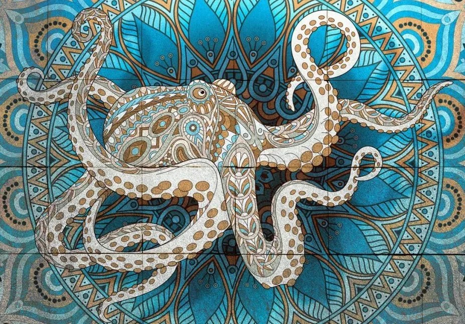 Manufakturer -  Tapeta mandala and octopus