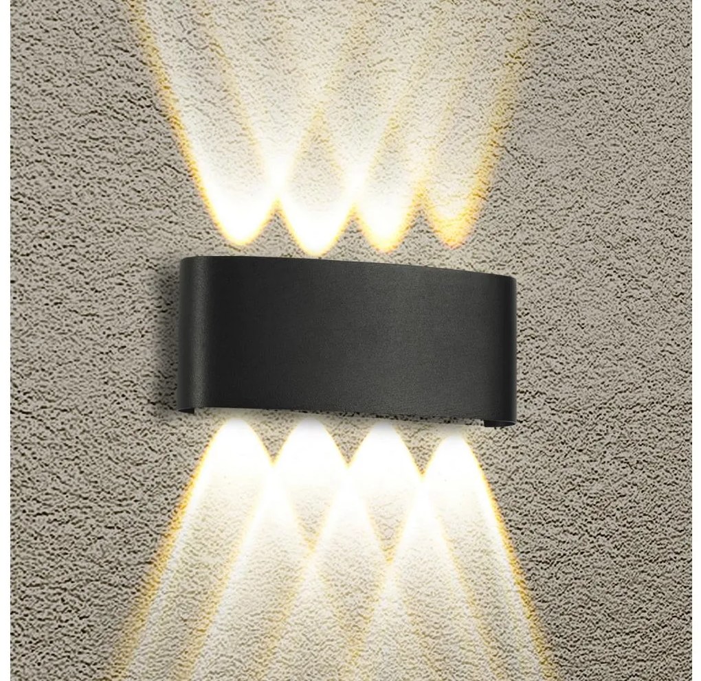 Brilagi - LED Vonkajšie nástenné svietidlo FLAREBOX LED/8W/230V čierne IP65