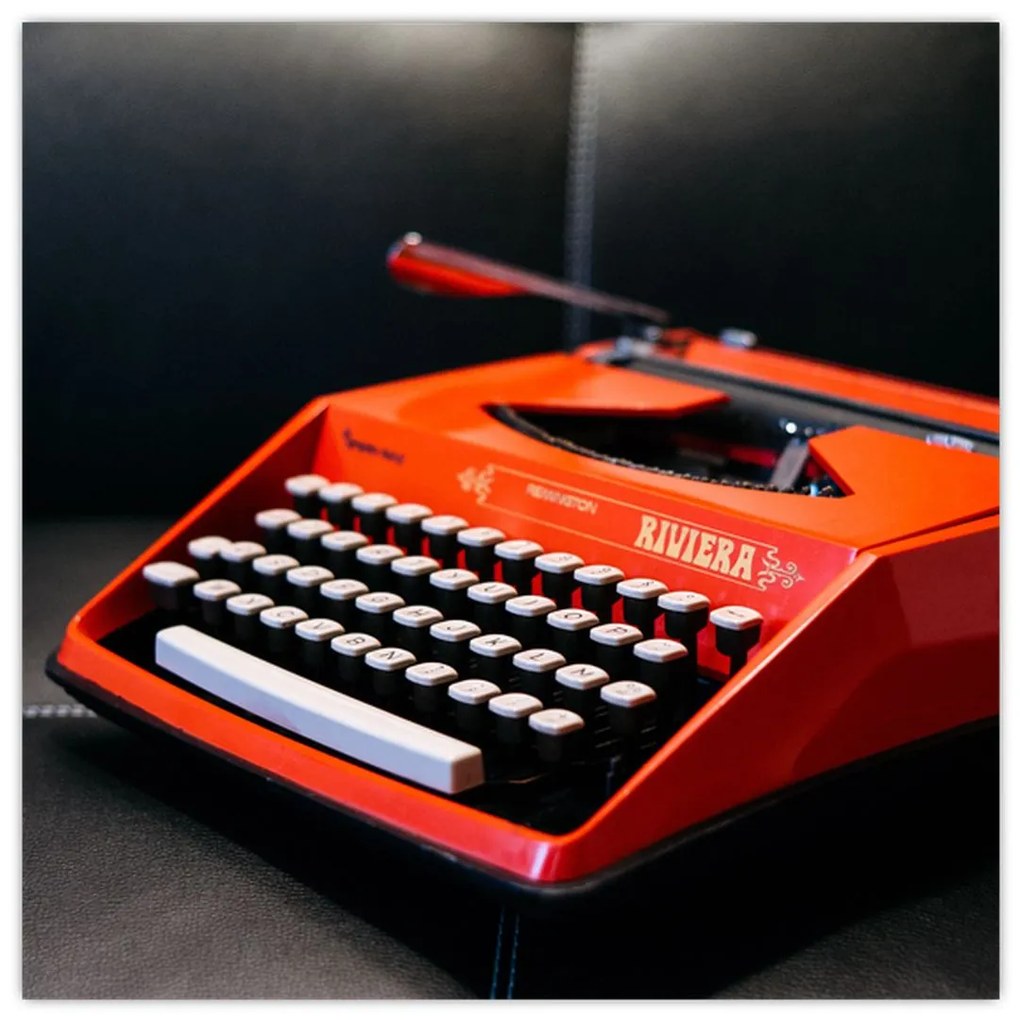 Obraz červeného písacieho stroja
