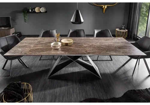 Rozkladací jedálenský stôl 39561 180/260 x 90cm Rust Look Ceramik  - Komfort-nábytok