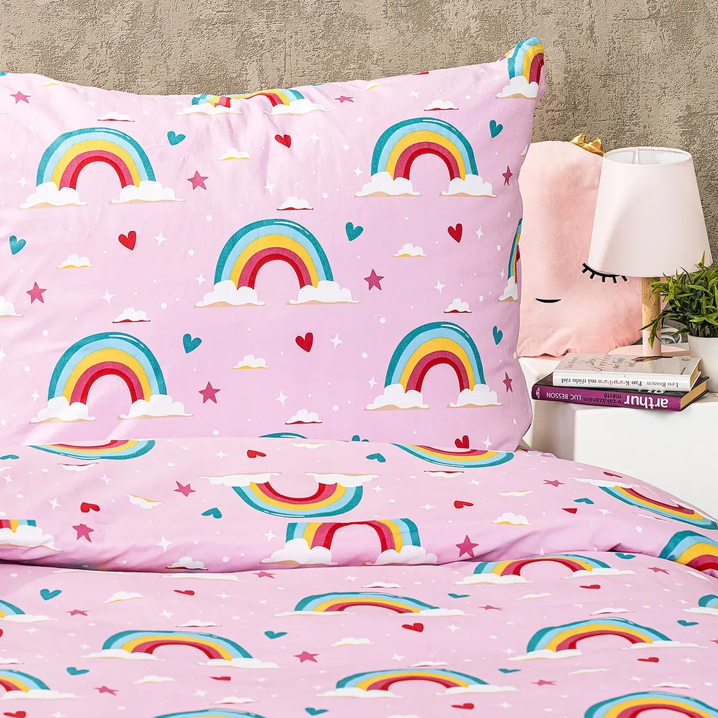 4Home Detské bavlnené obliečky Rainbow, 140 x 200 cm, 70 x 90 cm, 140 x 200 cm, 70 x 90 cm