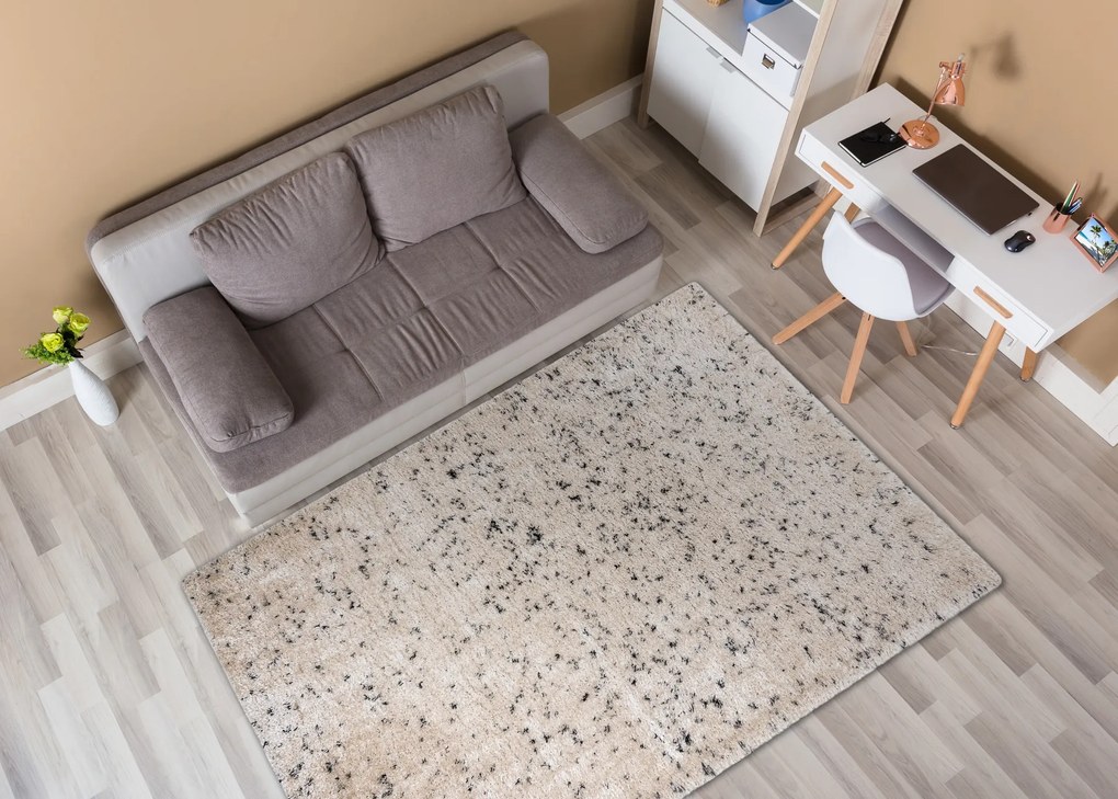 Koberec FLUFFY 2372 shaggy,  bodky krém / antracit