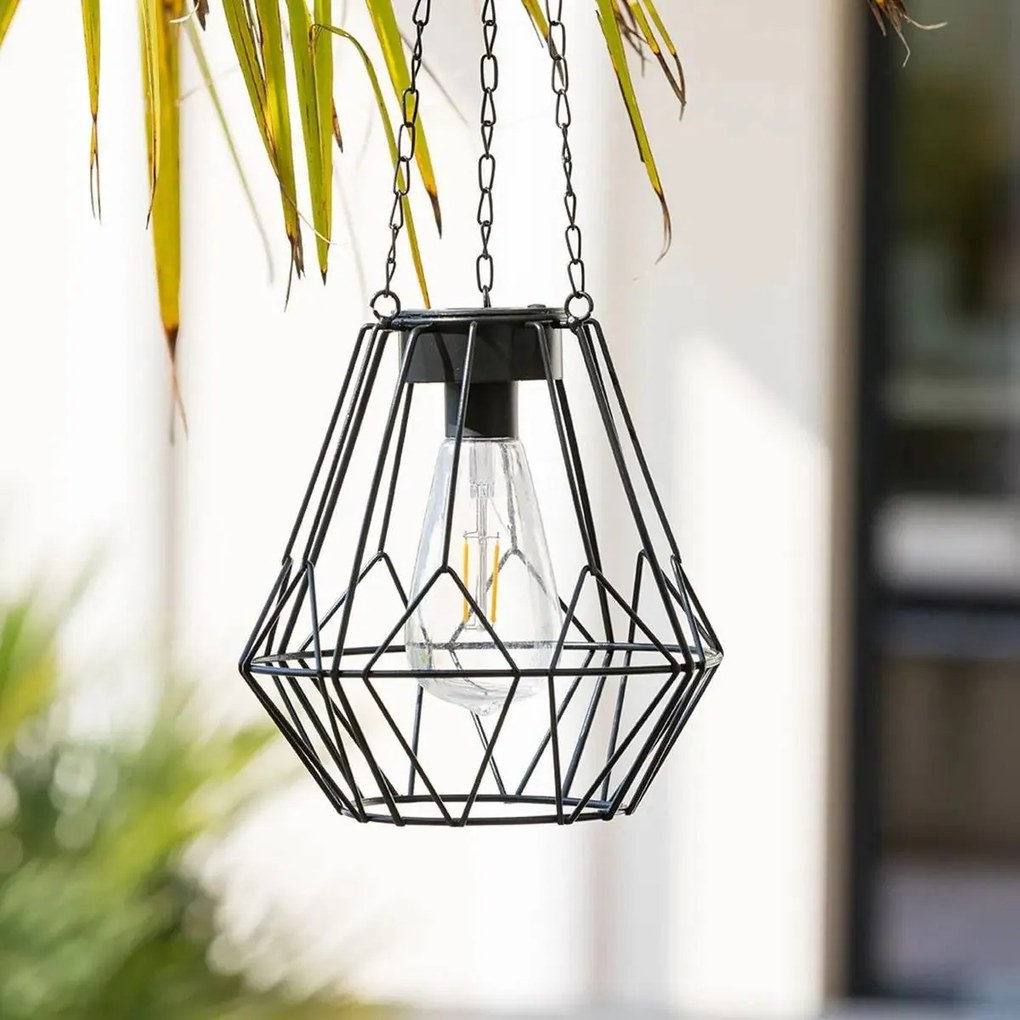Závěsná solární lampa FLAVE černá