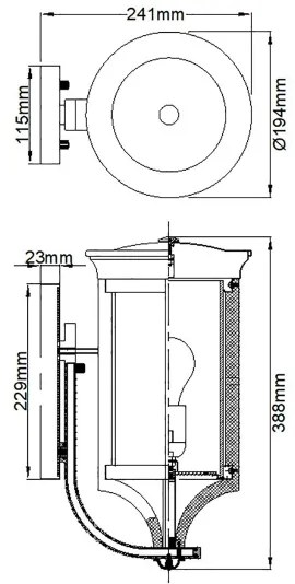 Feiss FE-MERRILL1-S - Vonkajšie nástenné svietidlo MERRILL 1xE27/60W/230V IP44