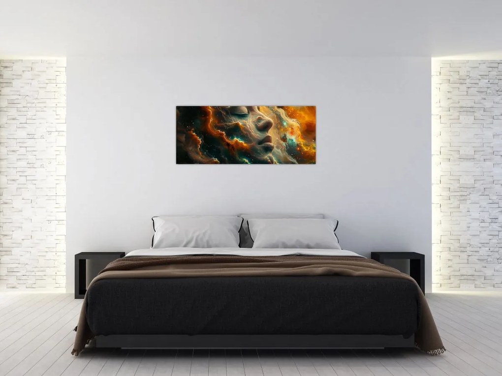 Obraz - Tvár vo vesmíre (120x50 cm)