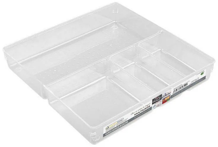 Organizér, vložka do zásuvky, transparentný FLEXI, 4 priehradky 31 x 31 cm